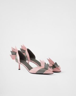 Prada Two-tone Patent Leather D'orsay Pumps Orchid/Steel