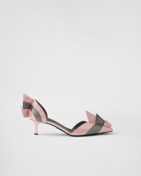 Prada Two-tone Patent Leather D'orsay Pumps Orchid/Steel