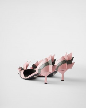 Prada Two-tone Patent Leather D'orsay Pumps Orchid/Steel