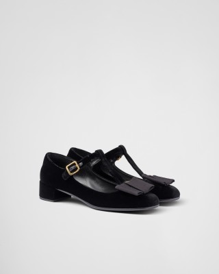 Prada Velvet Pumps Black