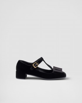 Prada Velvet Pumps Black