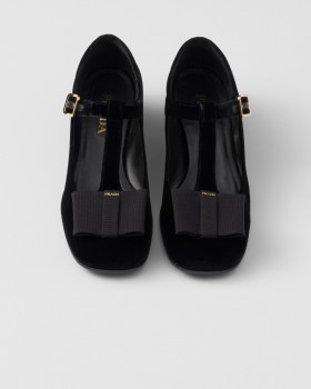 Prada Velvet Pumps Black